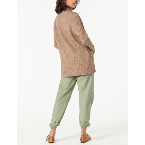 J. Crew Herringbone Knit Open Cardigan Women Size Medium Brown - Picture 9 of 9